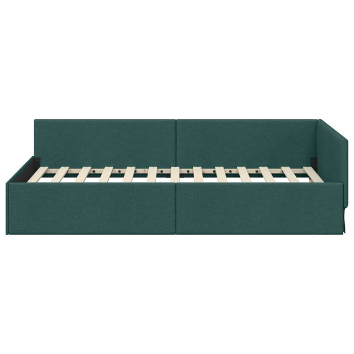 vidaXL Cornice del letto ad angolo Verde scuro 80 x 200 cm