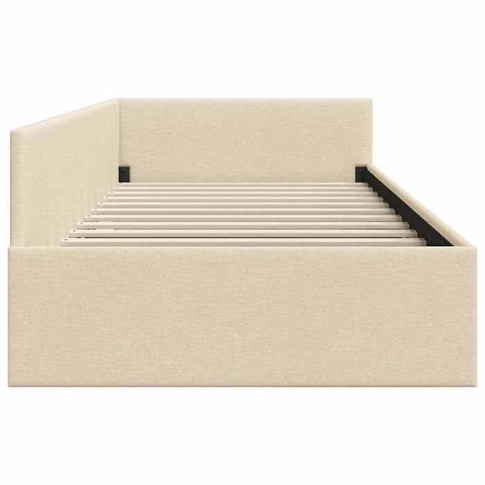 vidaXL Cornice del letto ad angolo con testiera Crema 80 x 200 cm