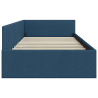 vidaXL Cornice del letto ad angolo con testiera Blu 80 x 200 cm