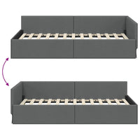 vidaXL Cornice del letto ad angolo Grigio scuro 90 x 190 cm