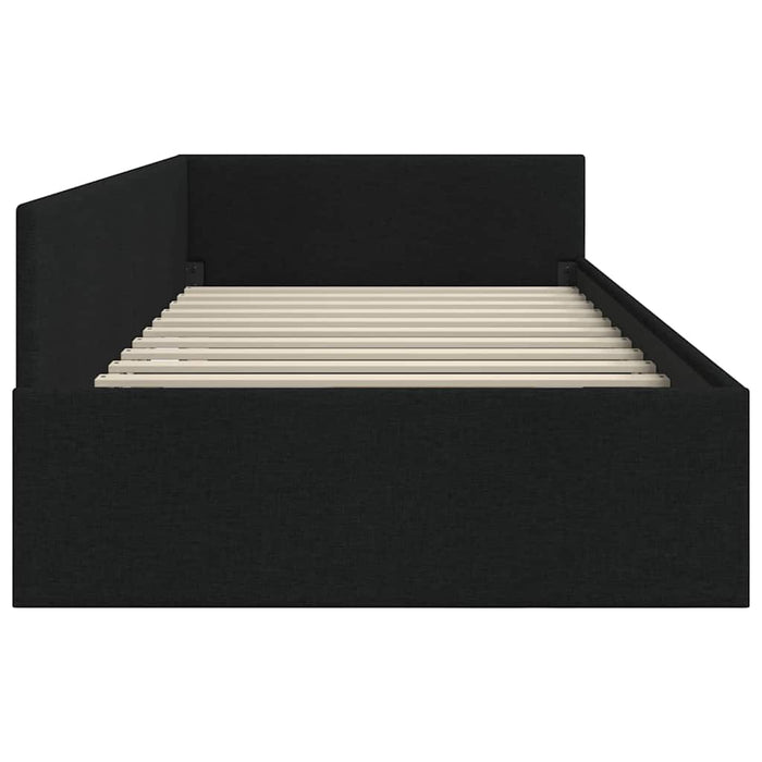 vidaXL Cornice del letto ad angolo con testiera Nero 90 x 190 cm