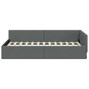 vidaXL Cornice del letto ad angolo Grigio scuro 90 x 200 cm