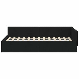 Cornice del letto ad angolo Nero 90 cm x 200 cm Velluto 42016045