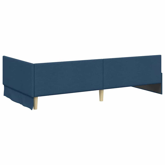 vidaXL Cornice del letto ad angolo con testiera Blu 90 x 200 cm