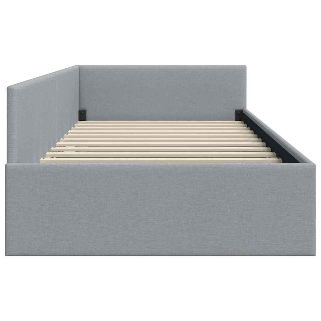 vidaXL Cornice del letto ad angolo Grigio chiaro 100 x 200 cm