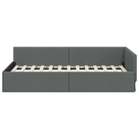 vidaXL Cornice del letto ad angolo Grigio scuro 100 x 200 cm