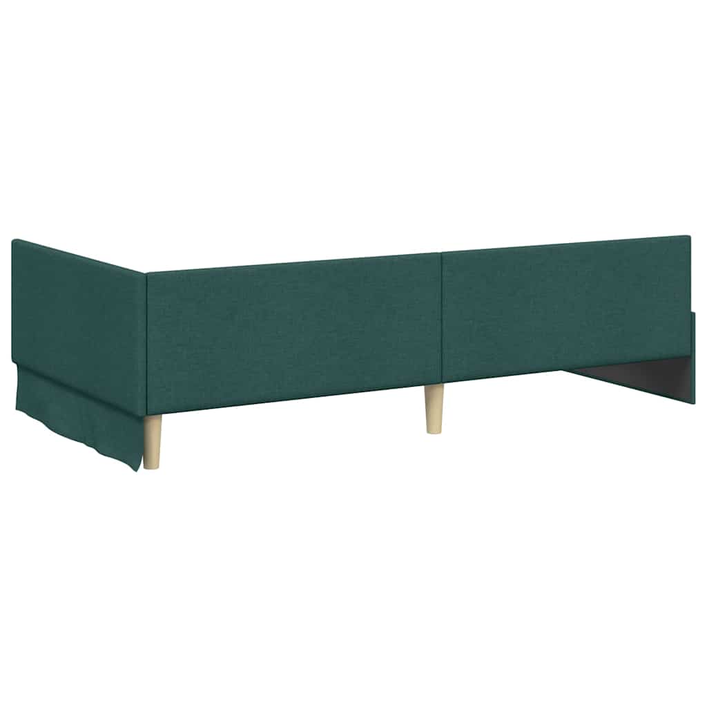 vidaXL Cornice del letto ad angolo Verde scuro 100 x 200 cm