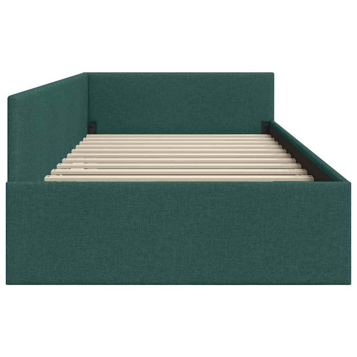Cornice del letto ad angolo Verde Scuro 100 cm x 200 cm Velluto 42016055