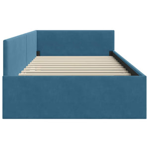 Cornice del letto ad angolo Blu 80 cm x 200 cm Velluto 42016060