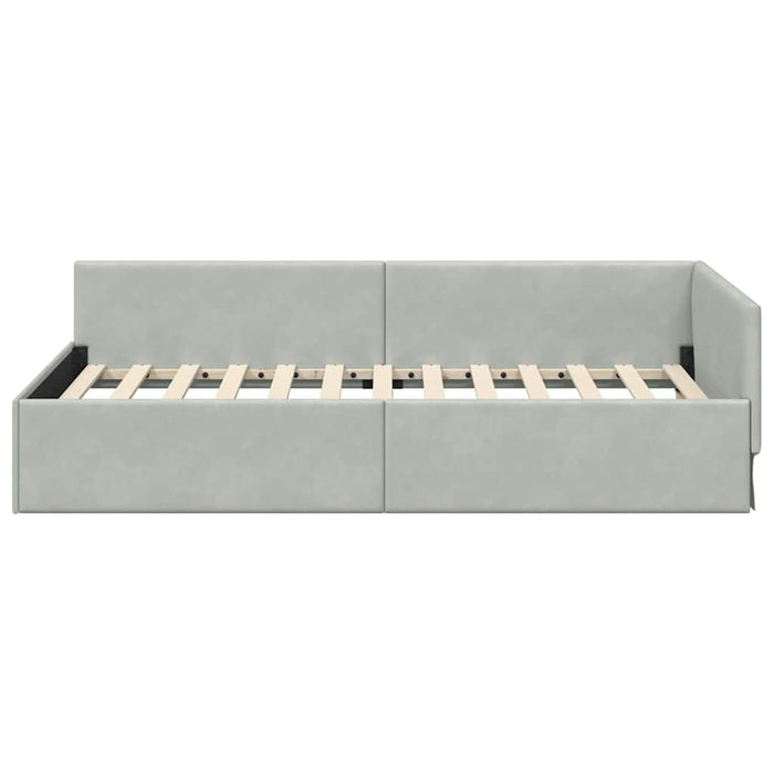 vidaXL Cornice del letto ad angolo Altro Grigio chiaro 80 x 200 cm