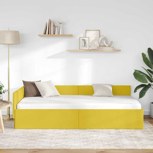 Cornice del letto ad angolo Giallo 80 cm x 200 cm Velluto 42016067