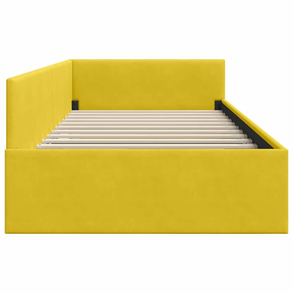 Cornice del letto ad angolo Giallo 80 cm x 200 cm Velluto 42016067