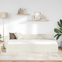 vidaXL Cornice del letto ad angolo Altro Crema 80 x 200 cm