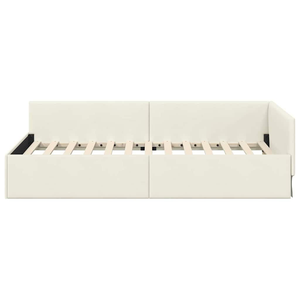 vidaXL Cornice del letto ad angolo Altro Crema 80 x 200 cm