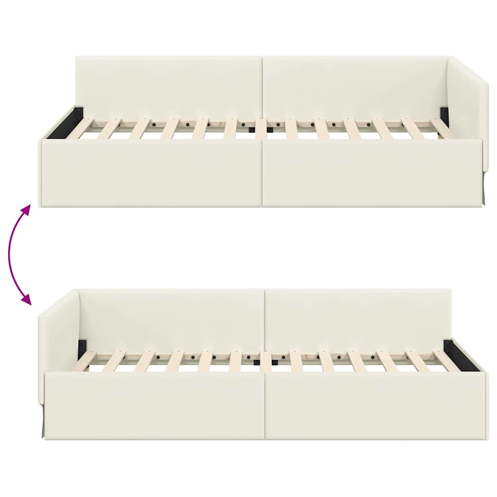 vidaXL Cornice del letto ad angolo Altro Crema 80 x 200 cm