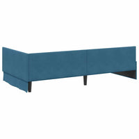 Cornice del letto ad angolo Blu 90 cm x 190 cm Velluto 42016070
