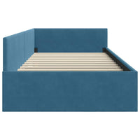 vidaXL Cornice del letto ad angolo Altro con testiera Blu 90 x 190 cm