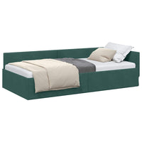 vidaXL Cornice del letto ad angolo Altro Verde scuro 90 x 190 cm
