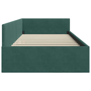 vidaXL Cornice del letto ad angolo Altro Verde scuro 90 x 190 cm
