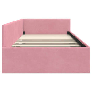 vidaXL Cornice del letto ad angolo Altro con testiera Rosa 90 x 190 cm