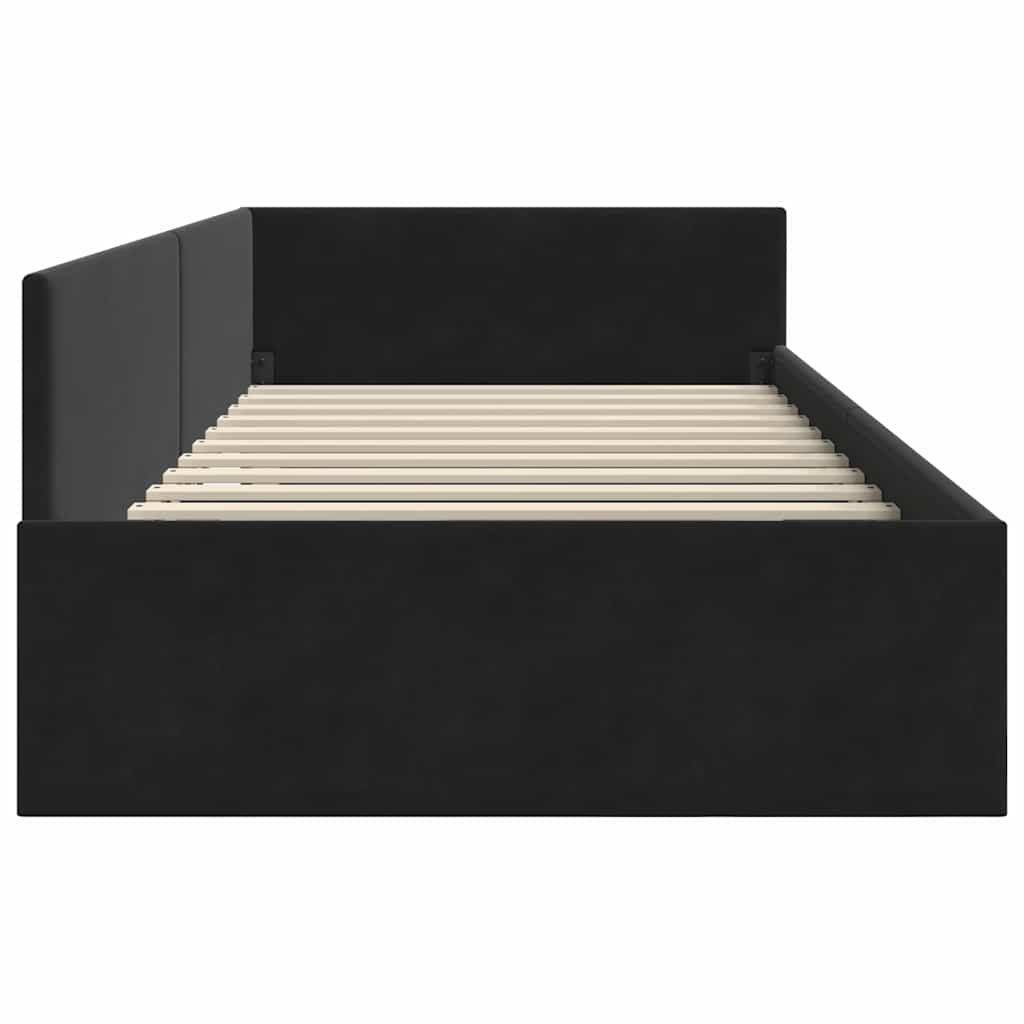 vidaXL Cornice del letto ad angolo Altro con testiera Nero 90 x 190 cm