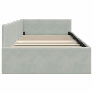vidaXL Cornice del letto ad angolo Altro Grigio chiaro 90 x 200 cm