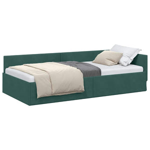 vidaXL Cornice del letto ad angolo Altro Verde scuro 90 x 200 cm
