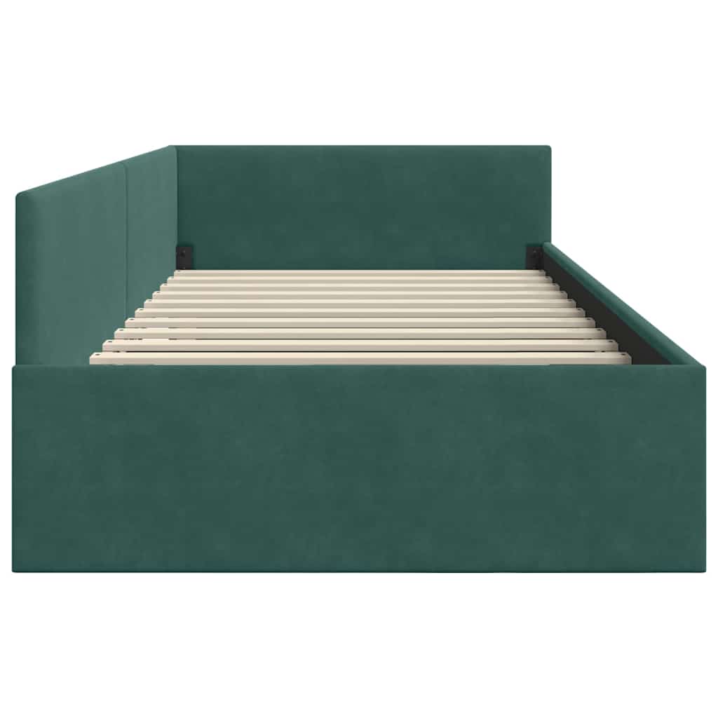 vidaXL Cornice del letto ad angolo Altro Verde scuro 90 x 200 cm
