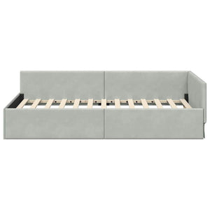 Cornice del letto ad angolo Grigio chiaro 100 cm x 200 cm 42016091