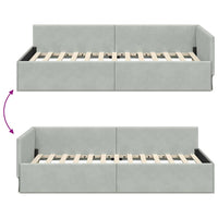 vidaXL Cornice del letto ad angolo Altro Grigio chiaro 100 x 200 cm