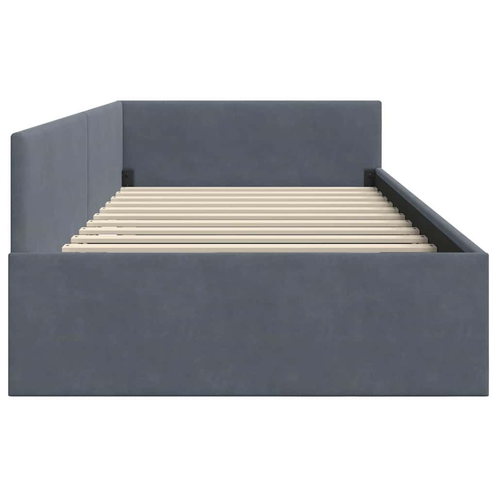 vidaXL Cornice del letto ad angolo Altro Grigio scuro 100 x 200 cm