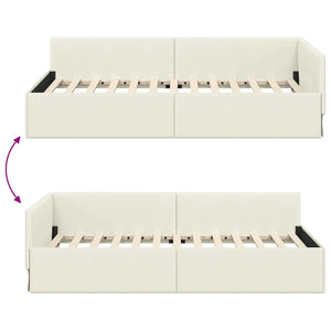 vidaXL Cornice del letto ad angolo Altro Crema 100 x 200 cm