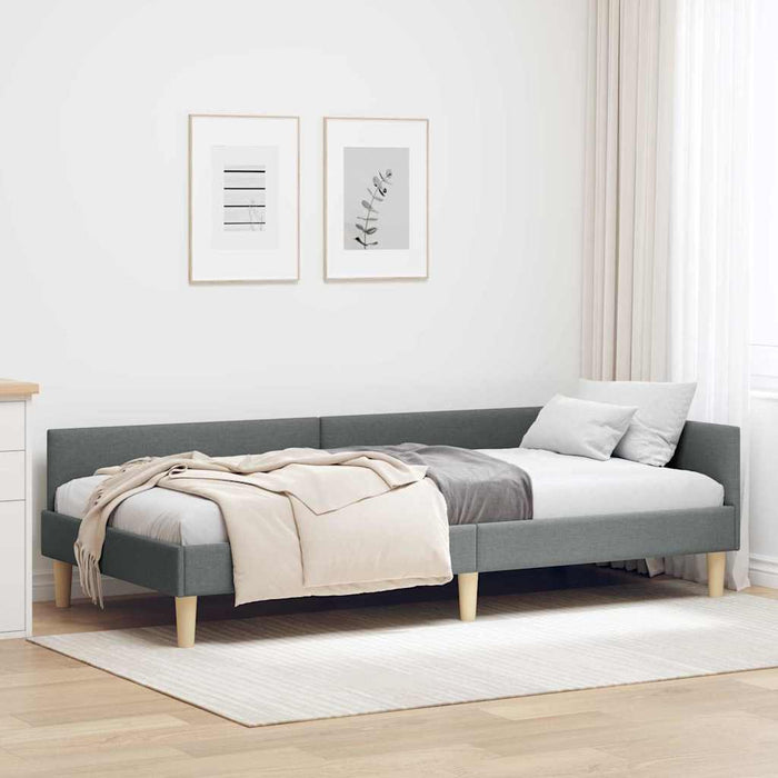vidaXL Struttura Letto Angolare Altro Grigio scuro 80 x 200 cm