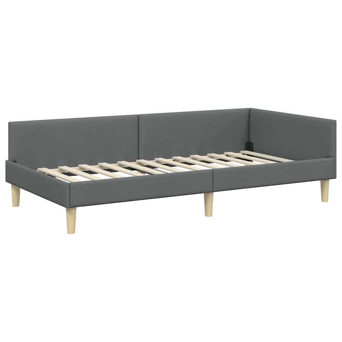 vidaXL Struttura Letto Angolare Altro Grigio scuro 80 x 200 cm