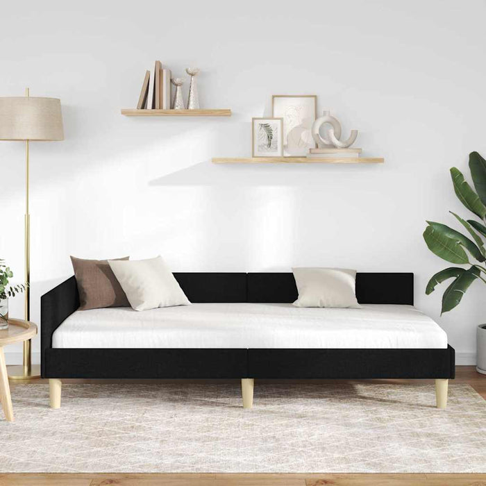 Cornice del letto ad angolo Nero 80 x 200 cm Tessuto 42016103