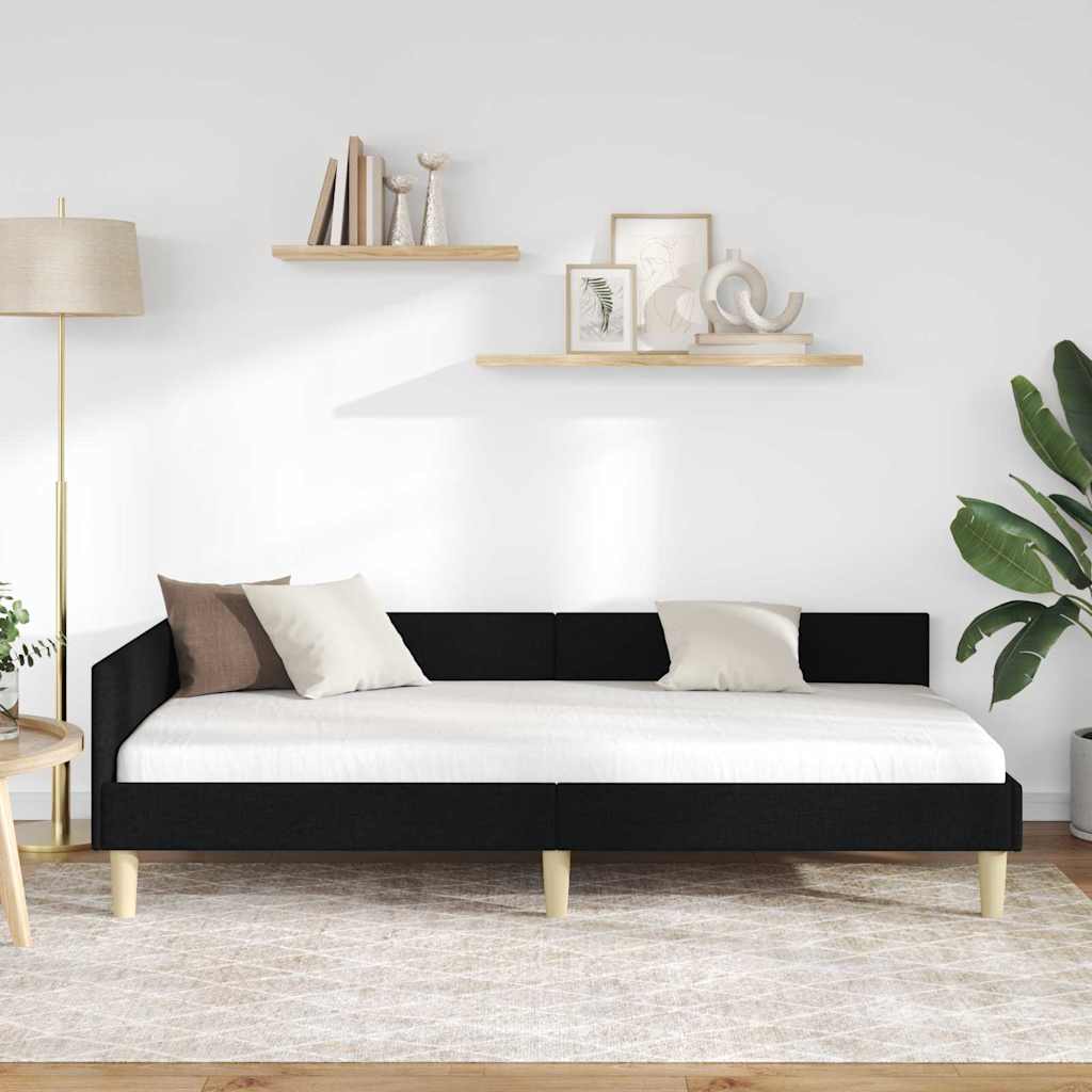 vidaXL Struttura Letto Angolare Altro con testiera Nero 80 x 200 cm