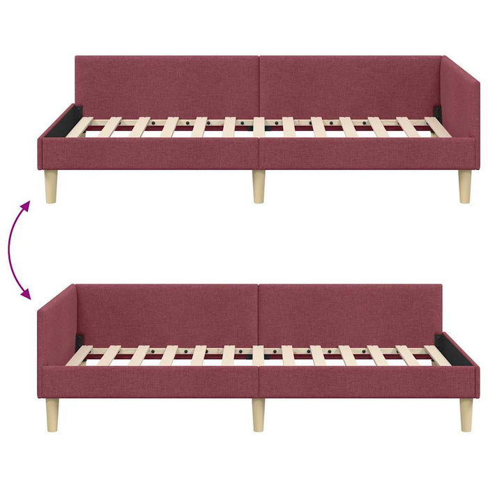 vidaXL Struttura Letto Angolare Altro Rosso vino 80 x 200 cm