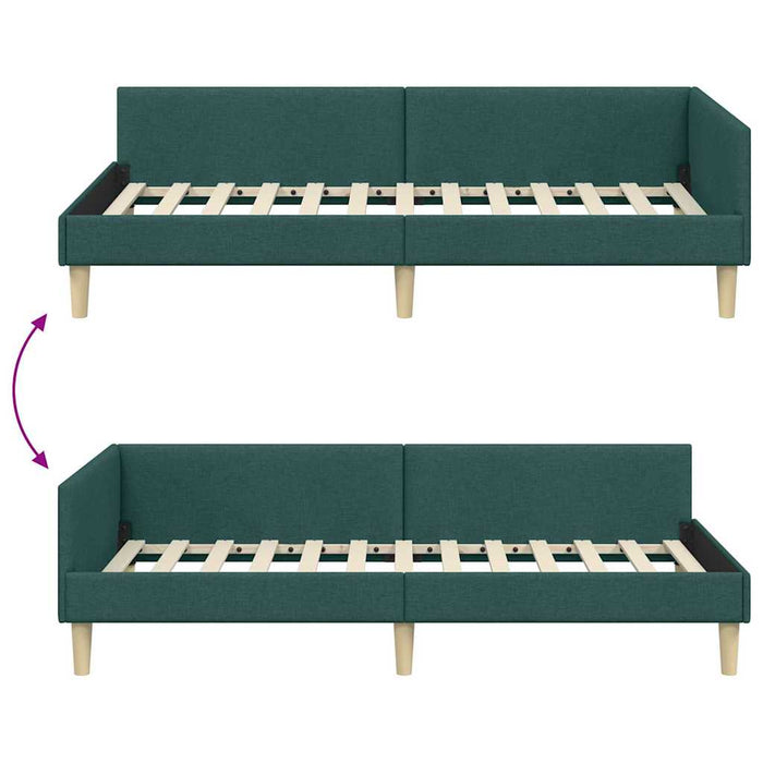 vidaXL Struttura Letto Angolare Altro Verde scuro 80 x 200 cm