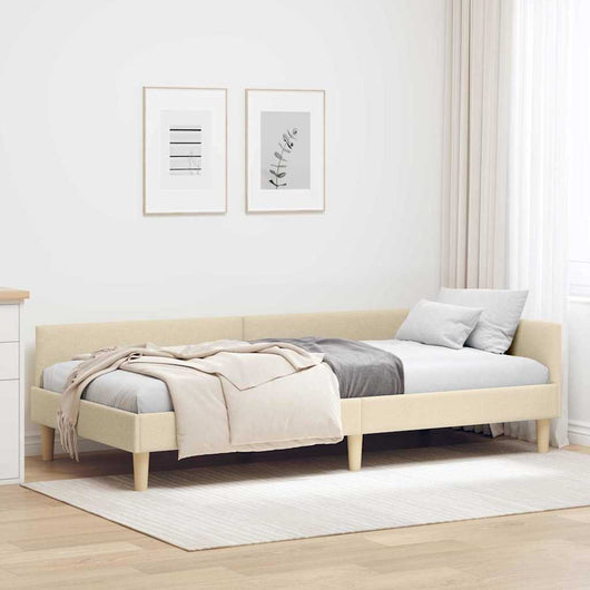 vidaXL Struttura Letto Angolare Altro con testiera Crema 80 x 200 cm