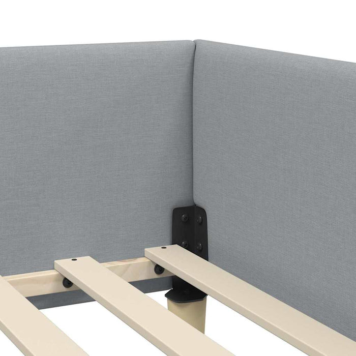vidaXL Struttura Letto Angolare Altro Grigio chiaro 90 x 190 cm