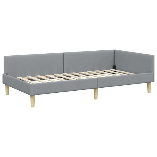 vidaXL Struttura Letto Angolare Altro Grigio chiaro 90 x 190 cm