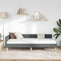 vidaXL Struttura Letto Angolare Altro Grigio scuro 90 x 190 cm