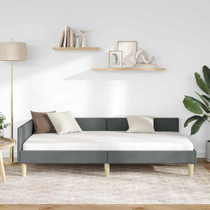 vidaXL Struttura Letto Angolare Altro Grigio scuro 90 x 190 cm