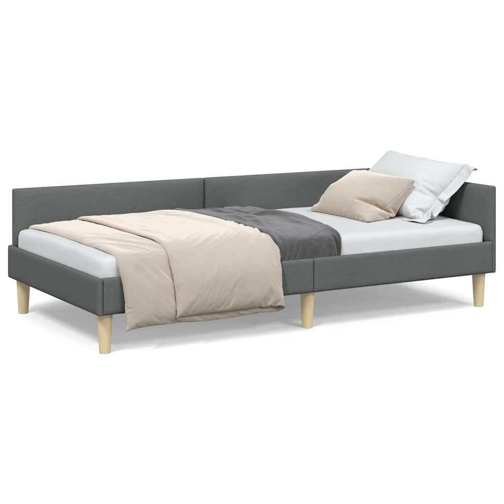 vidaXL Struttura Letto Angolare Altro Grigio scuro 90 x 190 cm