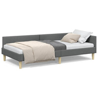 vidaXL Struttura Letto Angolare Altro Grigio scuro 90 x 190 cm