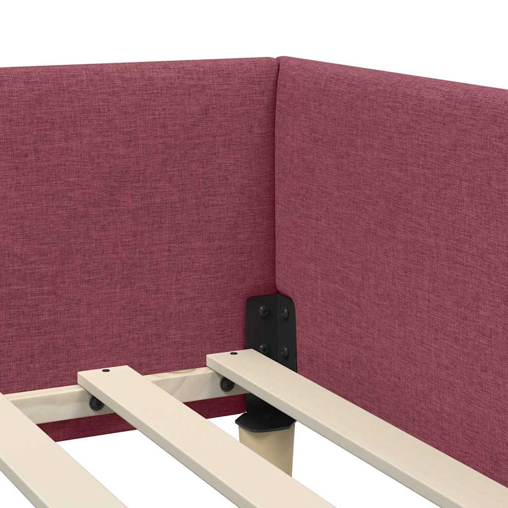 vidaXL Struttura Letto Angolare Altro Rosso vino 90 x 190 cm
