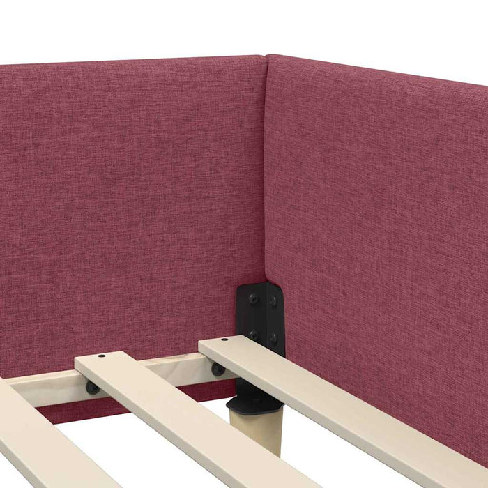 vidaXL Struttura Letto Angolare Altro Rosso vino 90 x 190 cm