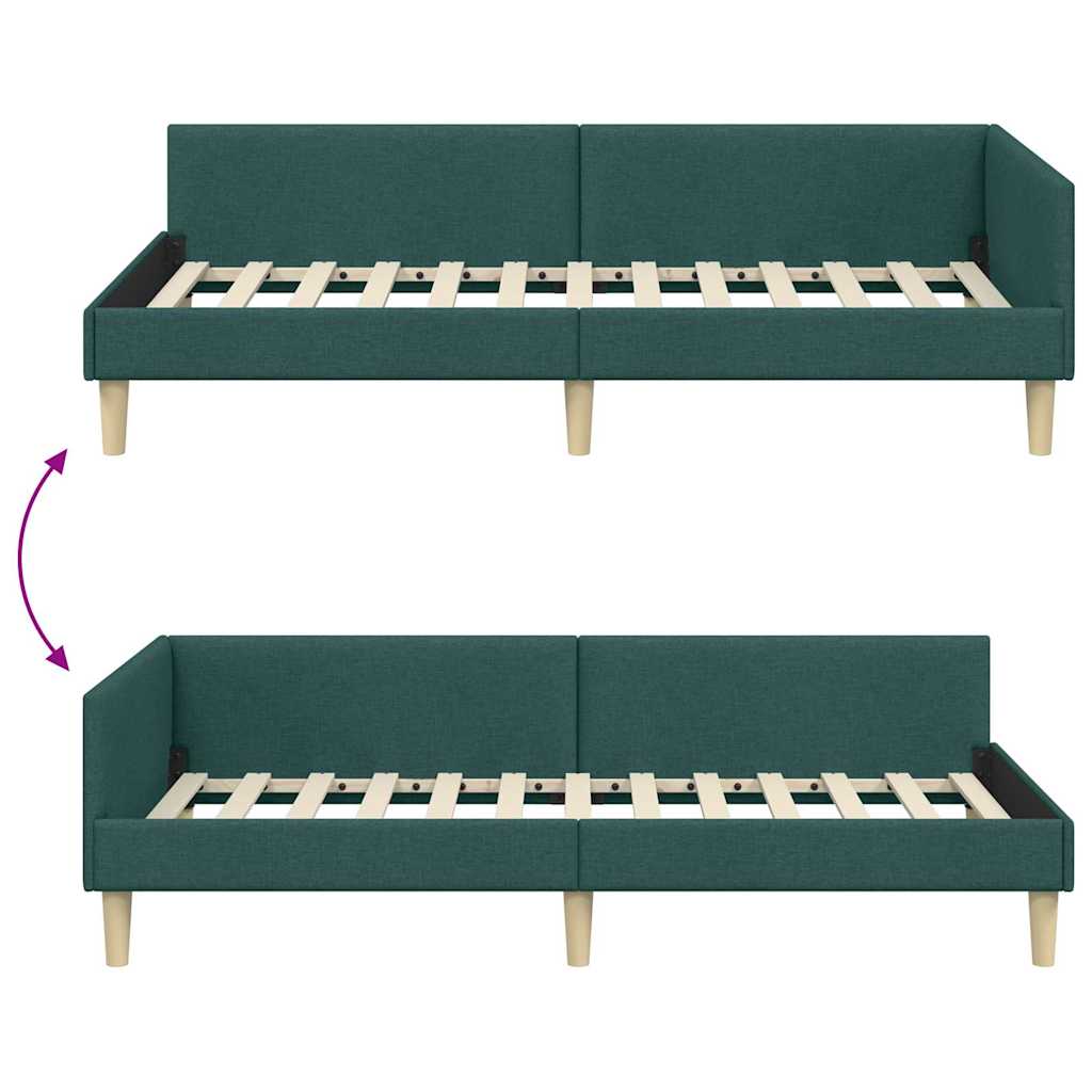 vidaXL Struttura Letto Angolare Altro Verde scuro 90 x 190 cm