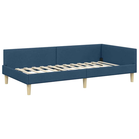 vidaXL Struttura Letto Angolare Altro con testiera Blu 90 x 190 cm