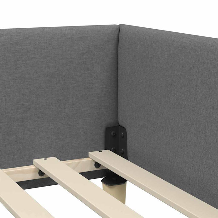 vidaXL Struttura Letto Angolare Altro Grigio scuro 90 x 200 cm